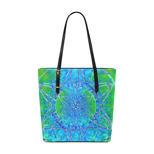 protection in nature colors-teal, blue and green Euramerican Tote Bag/Small (Model 1655)