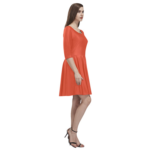 Tangerine Tango Tethys Half-Sleeve Skater Dress(Model D20)