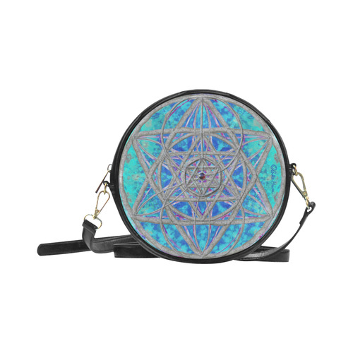protection in blue harmony Round Sling Bag (Model 1647)