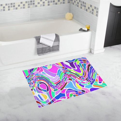 Abstract Pop Colorful Swirls Bath Rug 20''x 32''