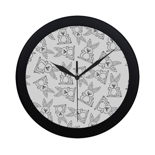 Bunny Pattern Circular Plastic Wall clock