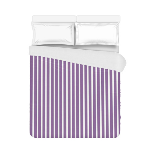 Purple White Candy Striped Duvet Cover 86"x70" ( All-over-print)