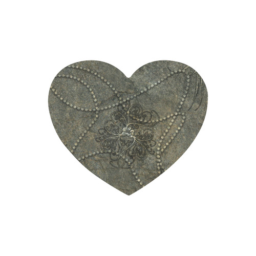 Floral design in stone optic Heart-shaped Mousepad