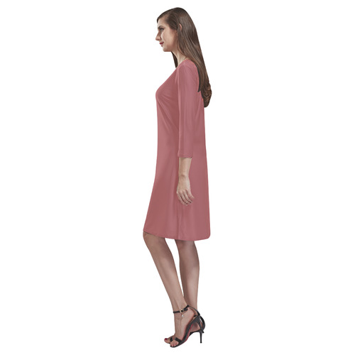 Dusty Cedar Rhea Loose Round Neck Dress(Model D22)