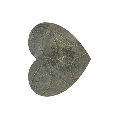 Floral design in stone optic Heart-shaped Mousepad