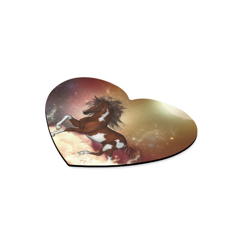 Wonderful wild horse in the sky Heart-shaped Mousepad