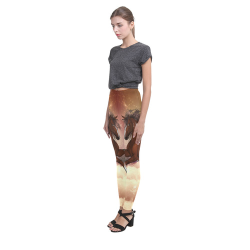 Wonderful wild horse in the sky Cassandra Women's Leggings (Model L01)