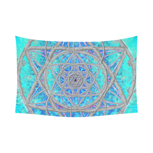 protection in blue harmony Cotton Linen Wall Tapestry 90"x 60"