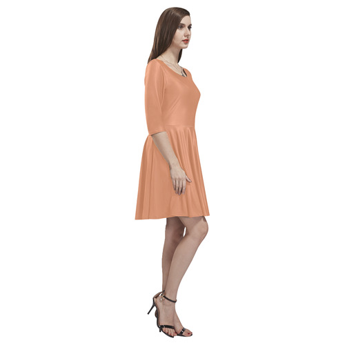 Copper Tan Tethys Half-Sleeve Skater Dress(Model D20)