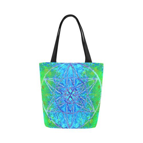 protection in nature colors-teal, blue and green Canvas Tote Bag (Model 1657)