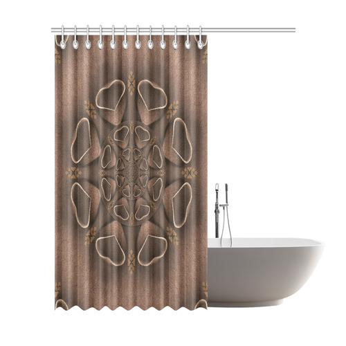 leather fantasy flower in mandala style Shower Curtain 72"x84"