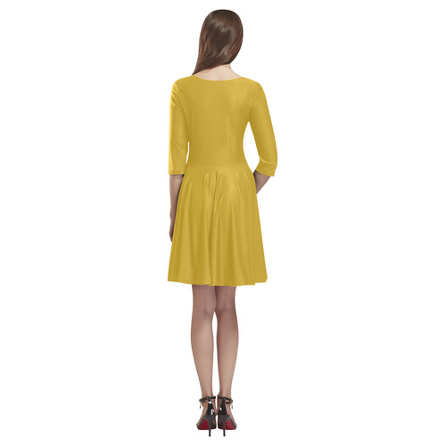 Lemon Curry Tethys Half-Sleeve Skater Dress(Model D20)