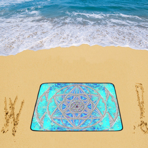 protection in blue harmony-meditation mat Beach Mat 78"x 60"