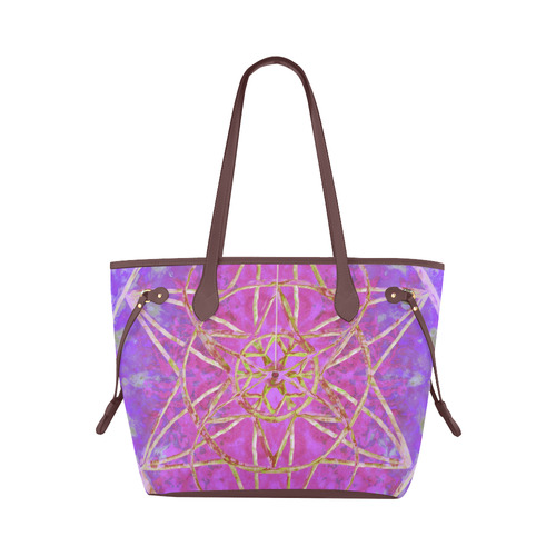 protection in purple colors Clover Canvas Tote Bag (Model 1661)