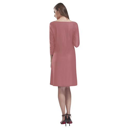 Dusty Cedar Rhea Loose Round Neck Dress(Model D22)