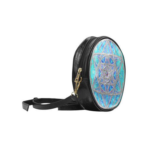 protection in blue harmony Round Sling Bag (Model 1647)