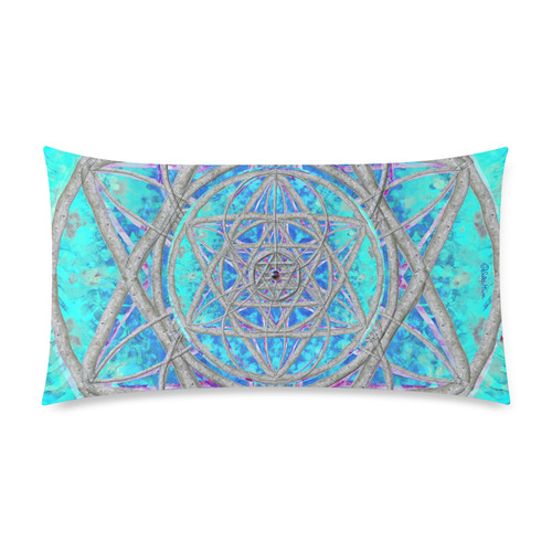 protection in blue harmony Custom Rectangle Pillow Case 20"x36" (one side)