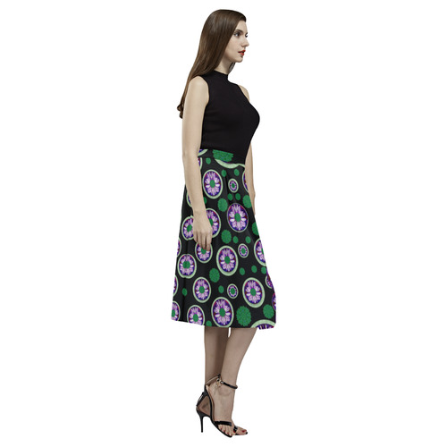 fantasy flower forest  in peacock jungle wood Aoede Crepe Skirt (Model D16)