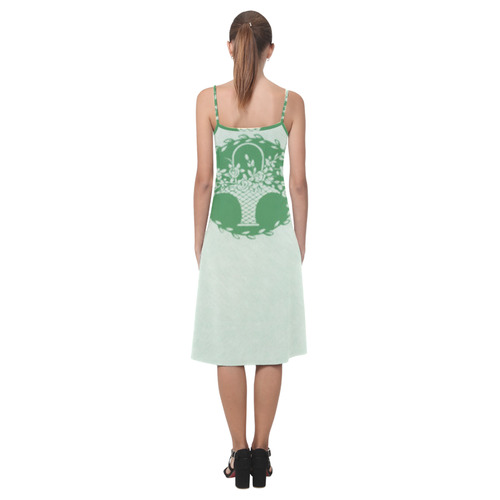 Green Floral Alcestis Slip Dress (Model D05)