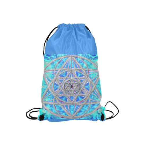 protection in blue harmony Small Drawstring Bag Model 1604 (Twin Sides) 11"(W) * 17.7"(H)