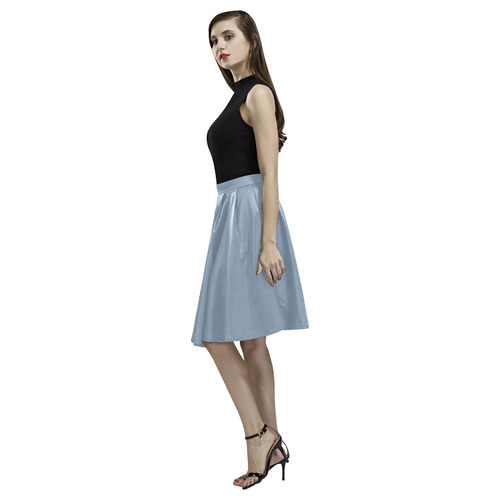 Faded Denim Melete Pleated Midi Skirt (Model D15)