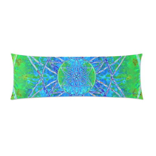 protection in nature colors-teal, blue and green Custom Zippered Pillow Case 21"x60"(Two Sides)