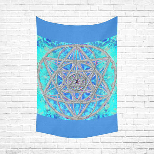 protection in blue harmony Cotton Linen Wall Tapestry 60"x 90"