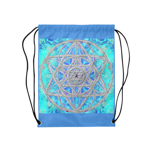 protection in blue harmony Medium Drawstring Bag Model 1604 (Twin Sides) 13.8"(W) * 18.1"(H)