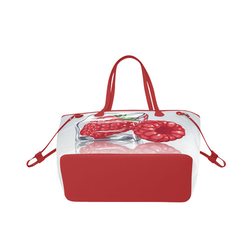 Ice Cube Raspberry Cool Summer Fruit Clover Canvas Tote Bag (Model 1661)