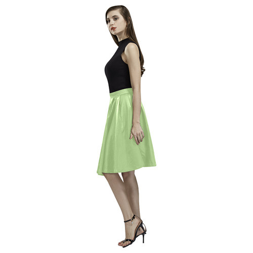 Opaline Green Melete Pleated Midi Skirt (Model D15)