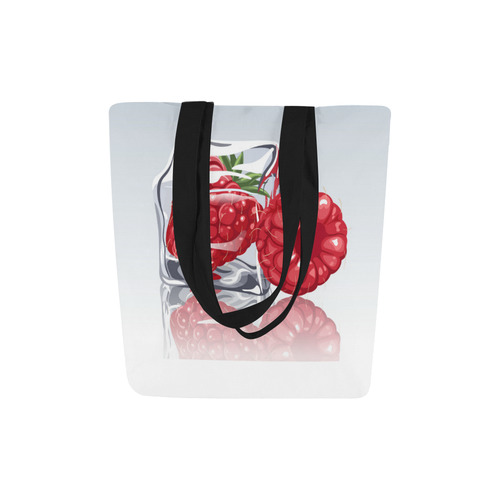 Ice Cube Raspberry Cool Summer Fruit Canvas Tote Bag (Model 1657)