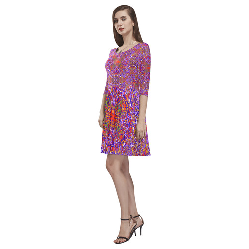 Oriental Pattern 01C by FeelGood Tethys Half-Sleeve Skater Dress(Model D20)