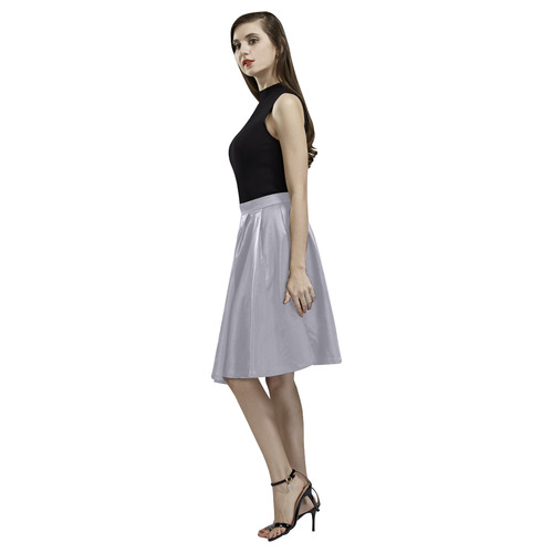 Lilac Gray Melete Pleated Midi Skirt (Model D15)