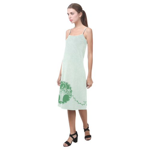 Green Floral Alcestis Slip Dress (Model D05)
