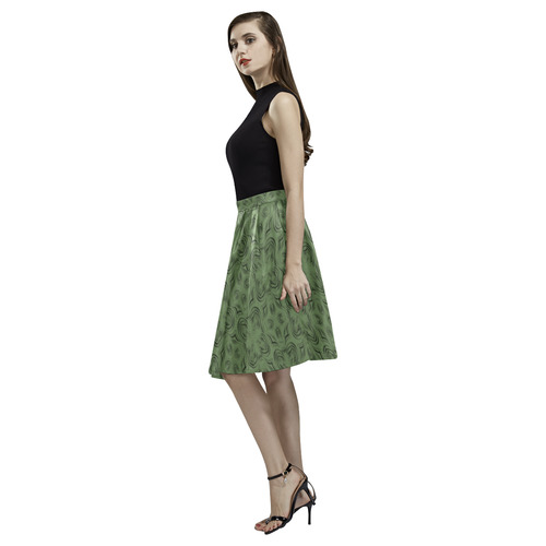 Kale Shadows Melete Pleated Midi Skirt (Model D15)