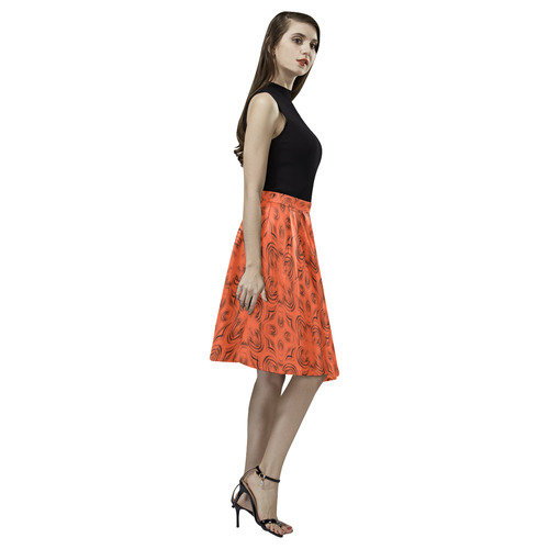 Flame Shadows Melete Pleated Midi Skirt (Model D15)