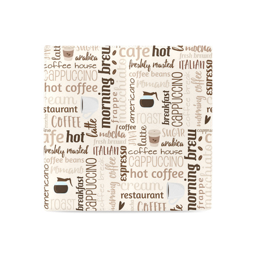 Cream, Beige, Chocolate, Coffee, Cappuccino, Latte, Words Pattern. Women's Leather Wallet (Model 1611)