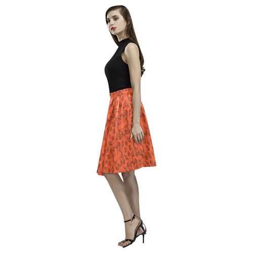 Flame Shadows Melete Pleated Midi Skirt (Model D15)