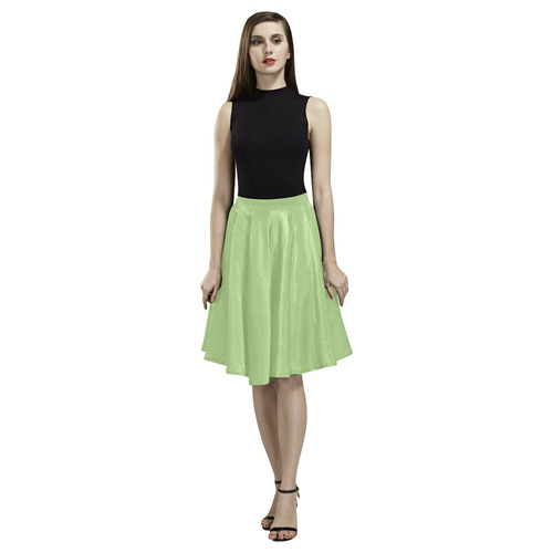 Opaline Green Melete Pleated Midi Skirt (Model D15)