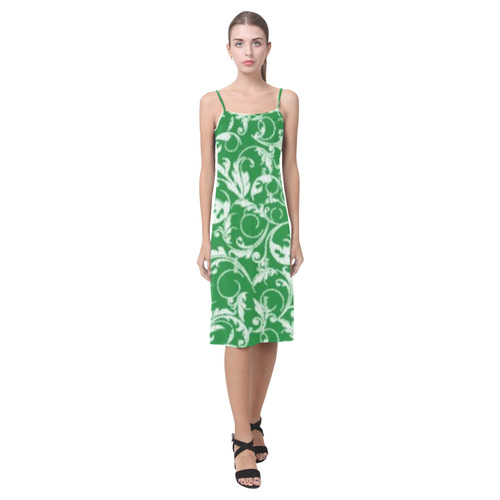 Green Swirls Alcestis Slip Dress (Model D05)