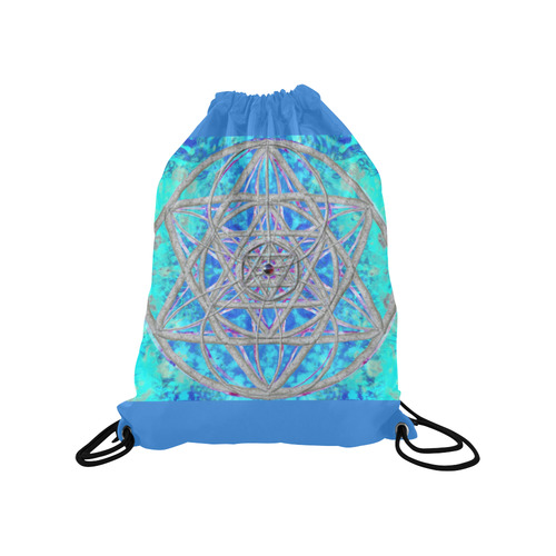 protection in blue harmony Medium Drawstring Bag Model 1604 (Twin Sides) 13.8"(W) * 18.1"(H)