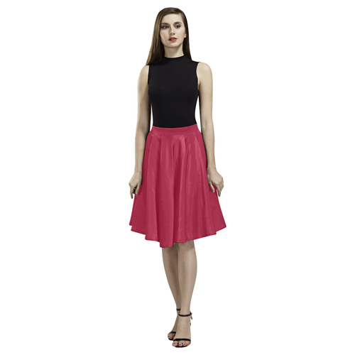 Jester Red Melete Pleated Midi Skirt (Model D15)