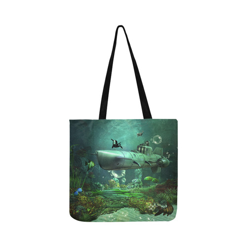 Awesome submarine with orca Reusable Shopping Bag Model 1660 (Two sides)