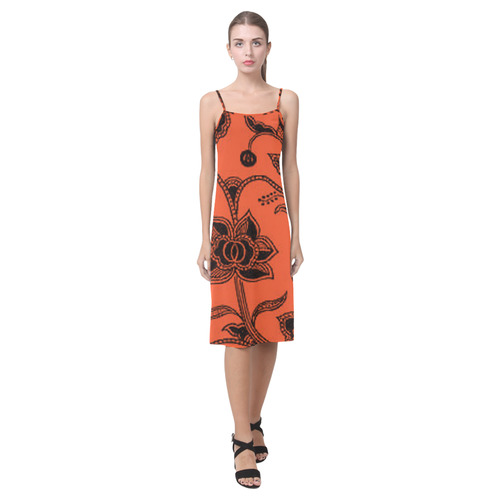 Flame Floral Alcestis Slip Dress (Model D05)