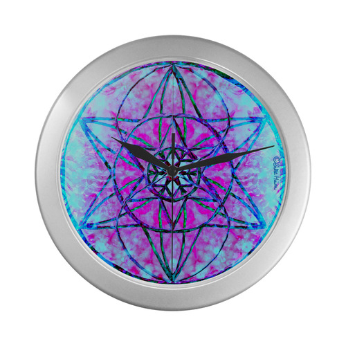 protection through an indigo wave Silver Color Wall Clock