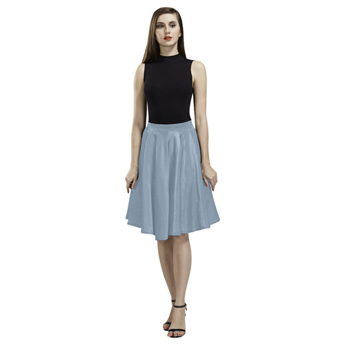 Faded Denim Melete Pleated Midi Skirt (Model D15)