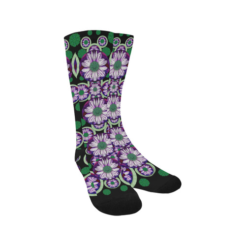 fantasy flower forest  in peacock jungle wood Trouser Socks