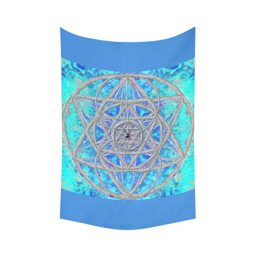 protection in blue harmony Cotton Linen Wall Tapestry 60"x 90"