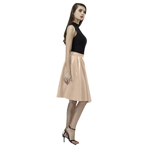 Hazelnut Melete Pleated Midi Skirt (Model D15)