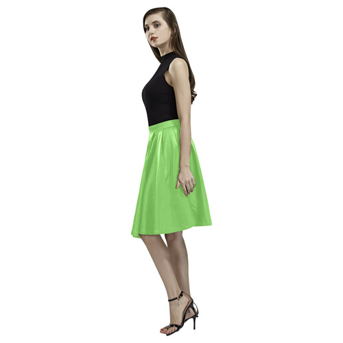 Green Flash Melete Pleated Midi Skirt (Model D15)